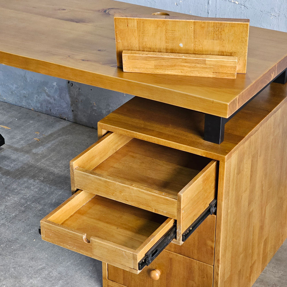 Office Desk with Hidden Storage Cabinet