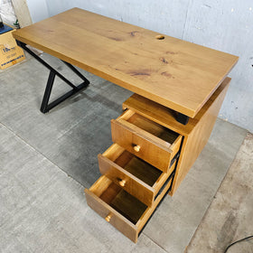 Office Desk with Hidden Storage Cabinet